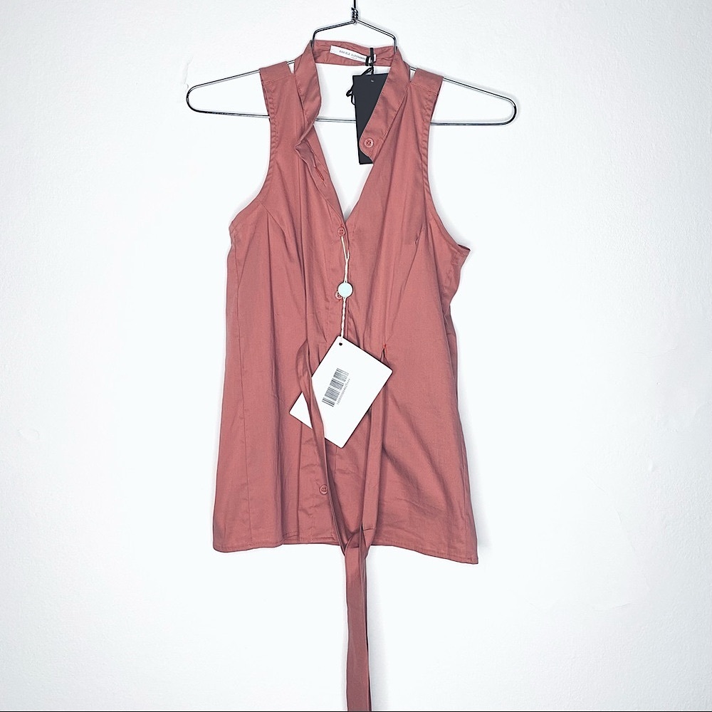 Daniele Alessandrini terra cotta halter top 38/ XS